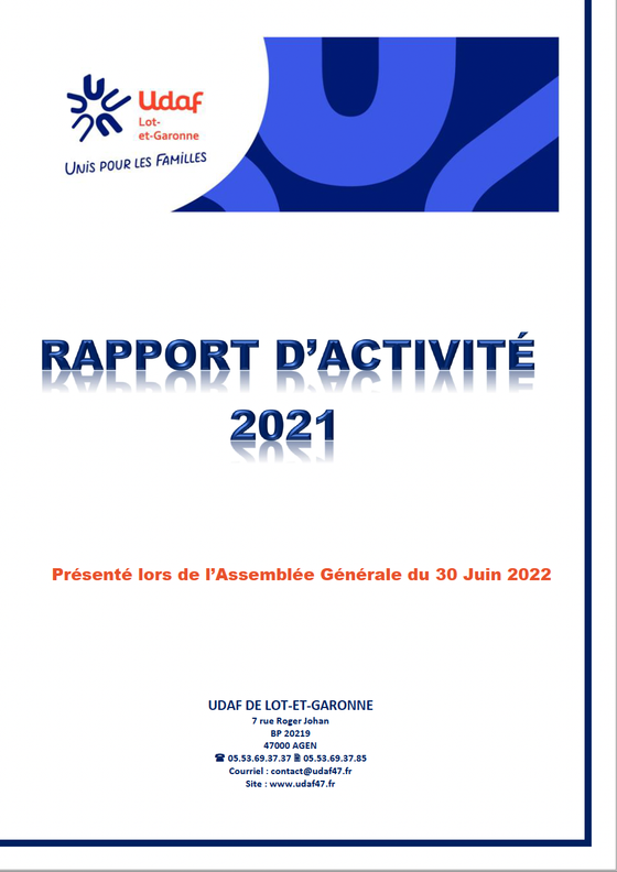 Rapport Dactivité 2021 Udaf 47 Lot Et Garonne